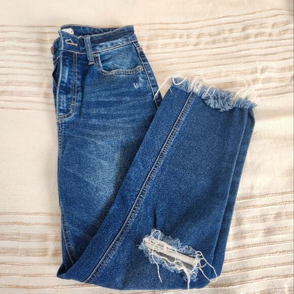 Cello high-waist straight frayed hem denim jeans size 3 - Picture 3 of 9